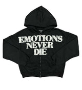 Mixed Emotions "End" Rhinestone Hoodie Black