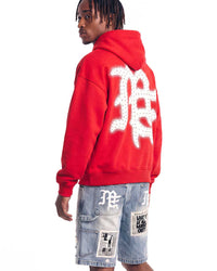 Mixed Emotions "End" Rhinestone Hoodie Red