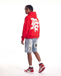Mixed Emotions "End" Rhinestone Hoodie Red