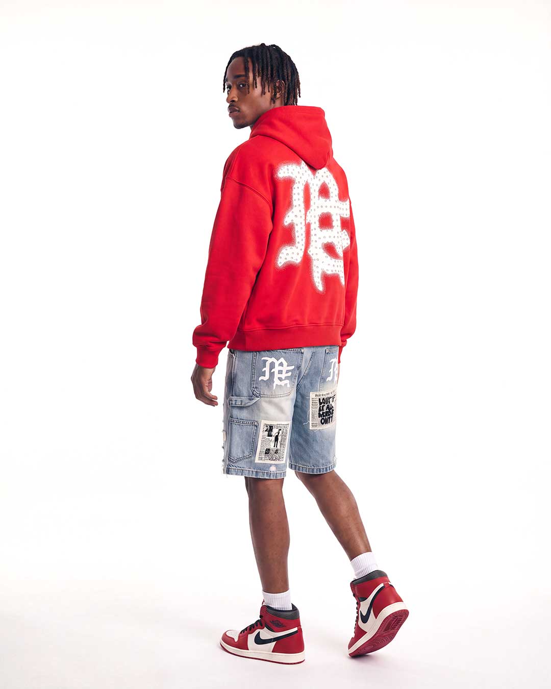 Mixed Emotions "End" Rhinestone Hoodie Red