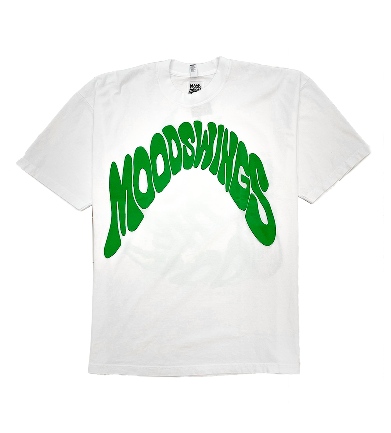 Mood Swings Swirl Tee White/Green, Front View