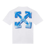 Off-White Blue Metal Arrow Over S/S White Light Blue Tee