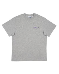 Off-White Multi Color Arrow Tee heather grey, cotton t-shirt with blue Off-White script at the chest, front view