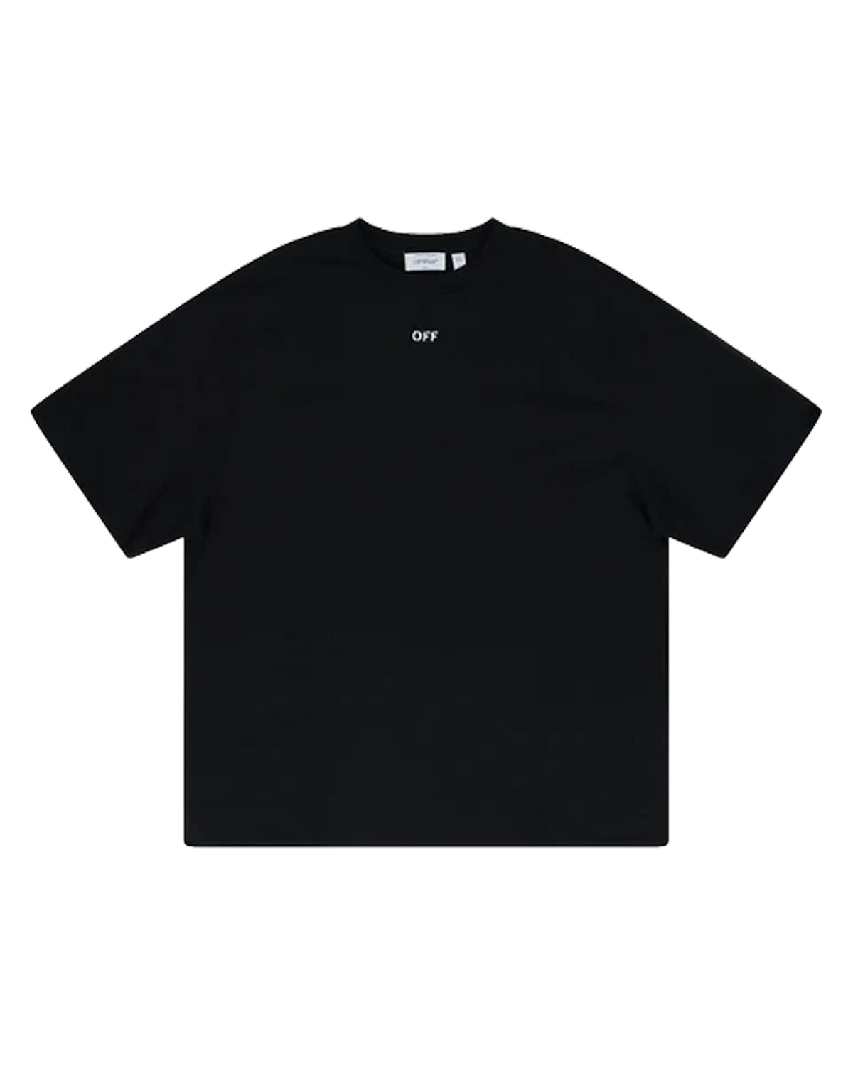 Off-White Solid Arrow Tee black, cotton t-shirt with small white OFF logo at the chest, front view