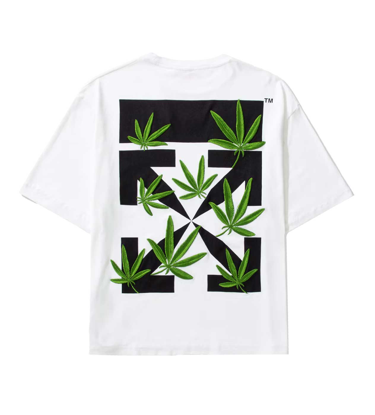 Off-White Weed Arrows Over Skate S/S White Green