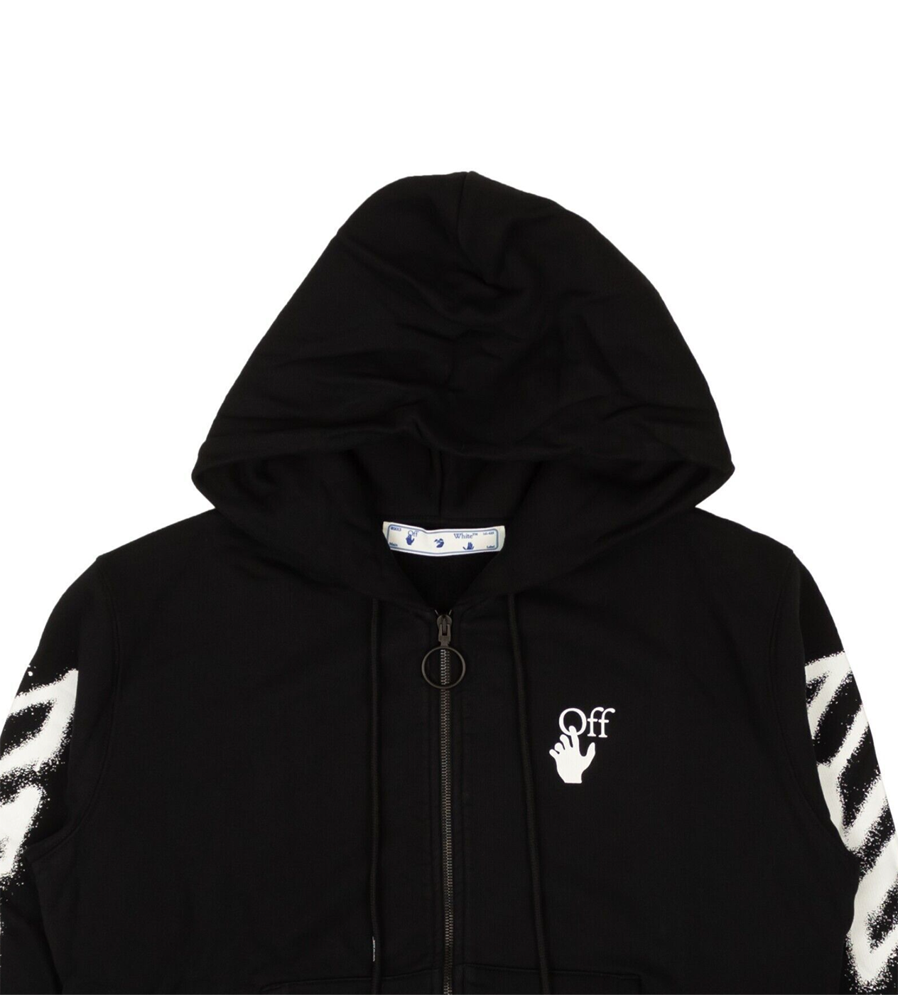 Off-White Black Spray Marker Zip Hoodie – Restock AR Off-White Black Spray Marker Zip Hoodie – Restock AR
