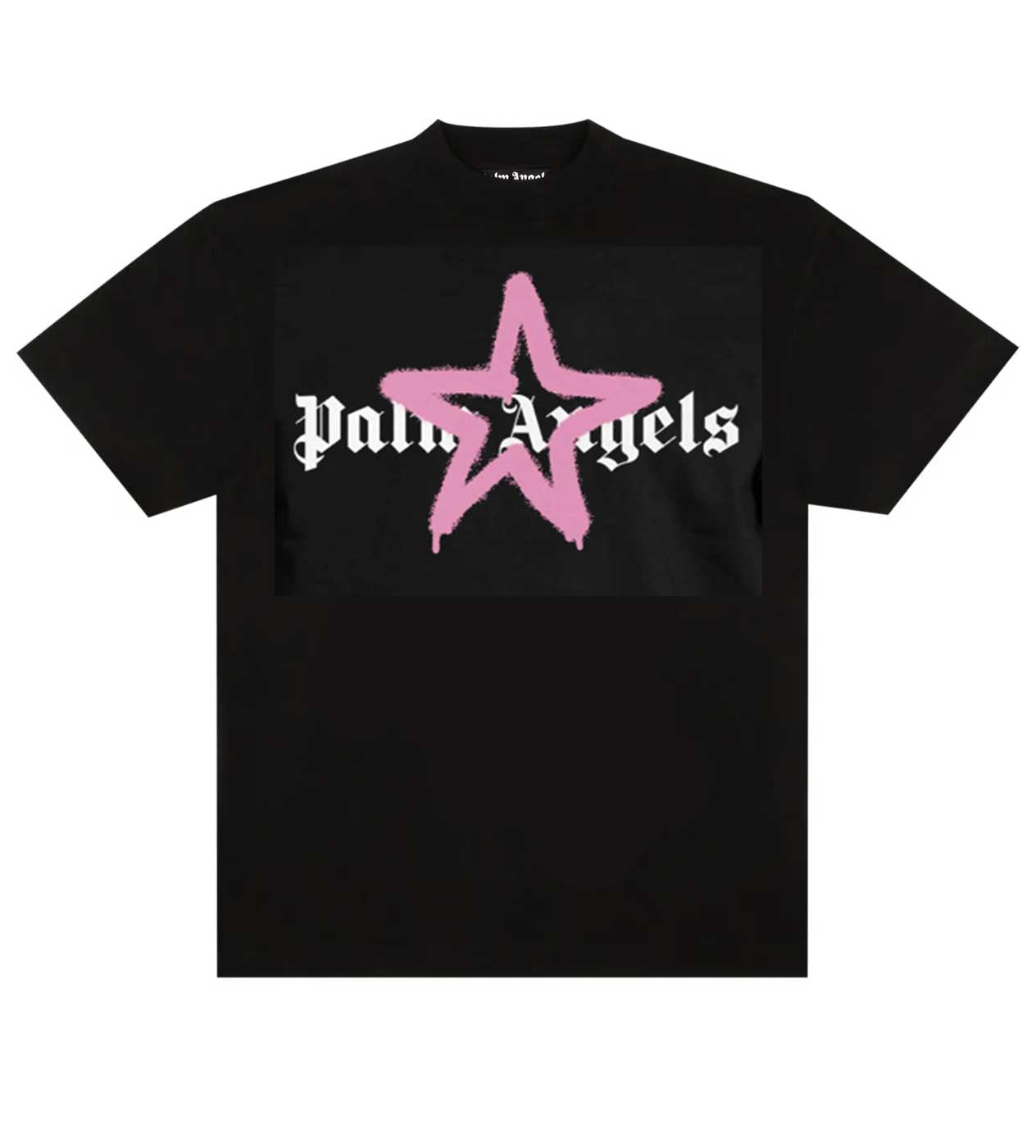 Palm Angels Star Sprayed Logo Tee Black/Pink