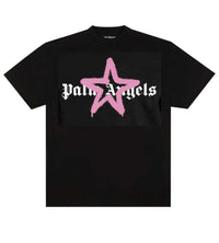 Palm Angels Star Sprayed Logo Tee Black/Pink