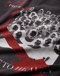 Pieces Closest To Heaven Tee vintage black, close-up of the red and white photo graphic