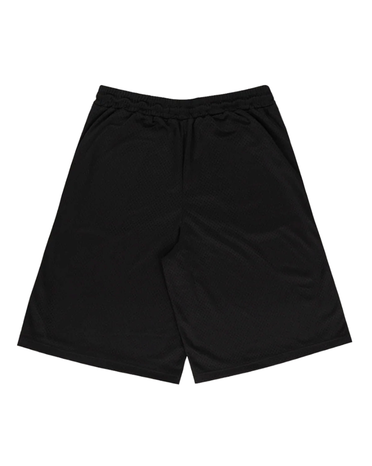 Pieces Hoop Long Shorts black, plain mesh back, back view