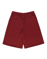 Pieces Hoop Long Shorts burgundy, plain mesh back, back view