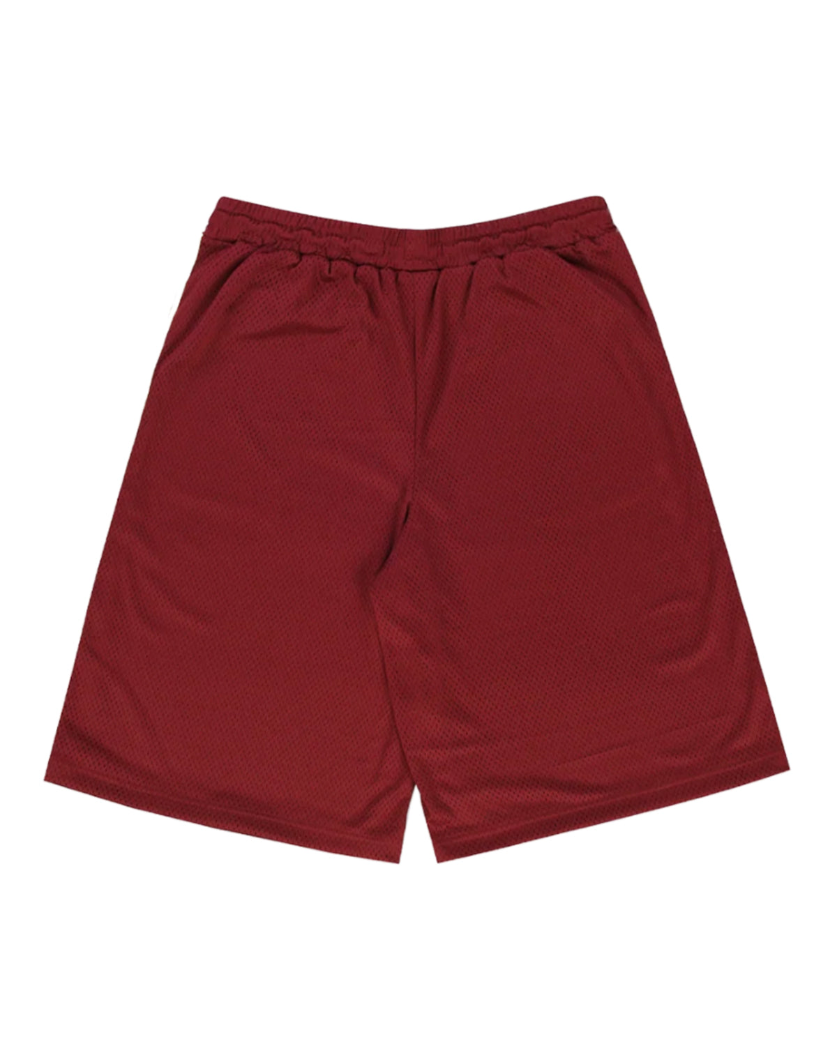 Pieces Hoop Long Shorts burgundy, plain mesh back, back view