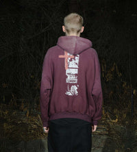 Pieces Inhumane Half Zip Sweatshirt Maroon