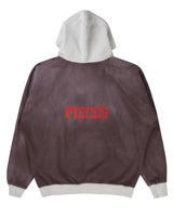 Pieces SM Surf Sweatshirt washed navy, back view with red lettering across the upper back
