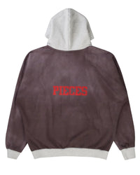 Pieces SM Surf Sweatshirt washed navy, back view with red lettering across the upper back