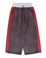 Pieces Sport Sweatpants washed navy, wide-leg sweatpants with red side stripes and grey waistband, front view
