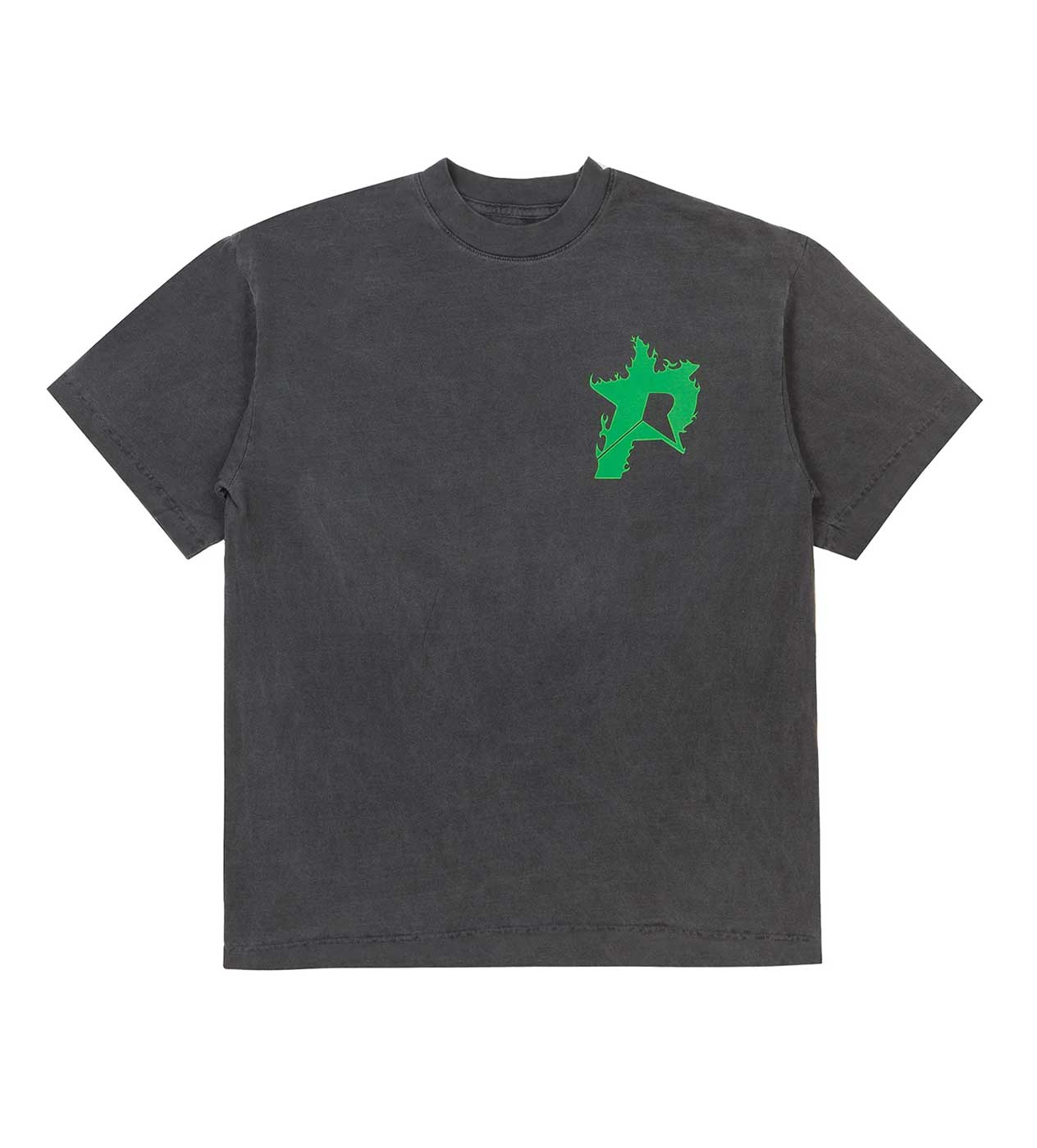 Product Image of Pieces Star Flames Tee Washed Black Green back view