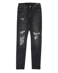 Purple Brand Grey Wash Distressed Denim Pants