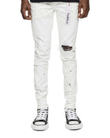 Purple Brand Optic Paint Blowout Pants White