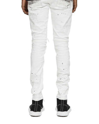 Purple Brand Optic Paint Blowout Pants White