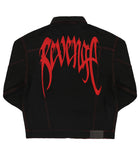 Revenge Red Embroidered Logo Denim Jacket Black