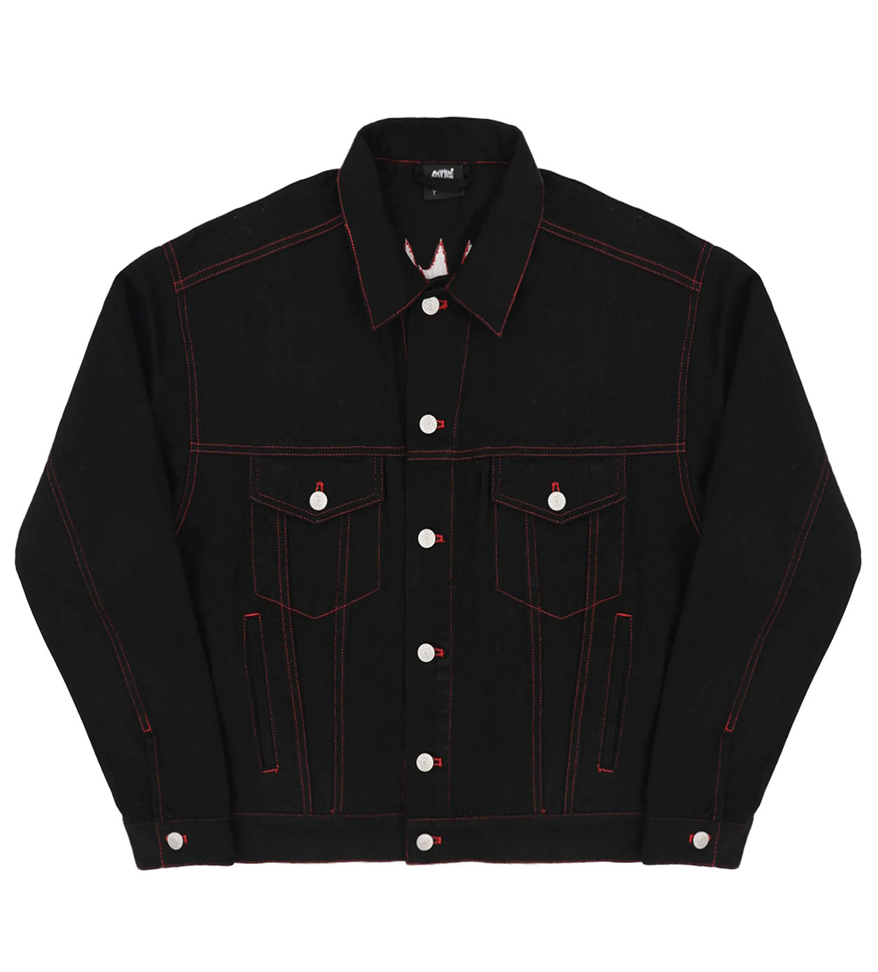 Revenge Red Embroidered Logo Denim Jacket Black Restock AR