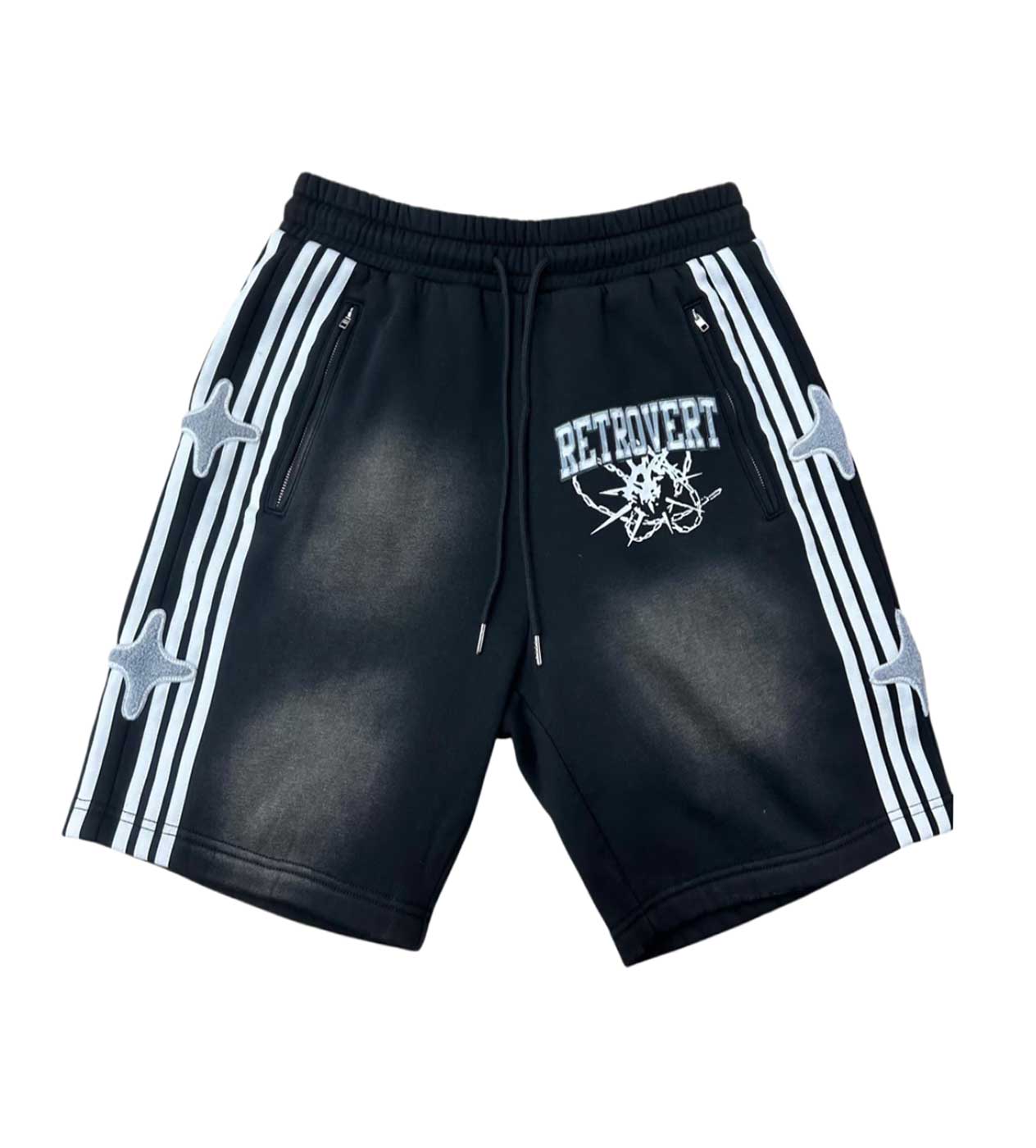 Retrovert Star Track Shorts Black