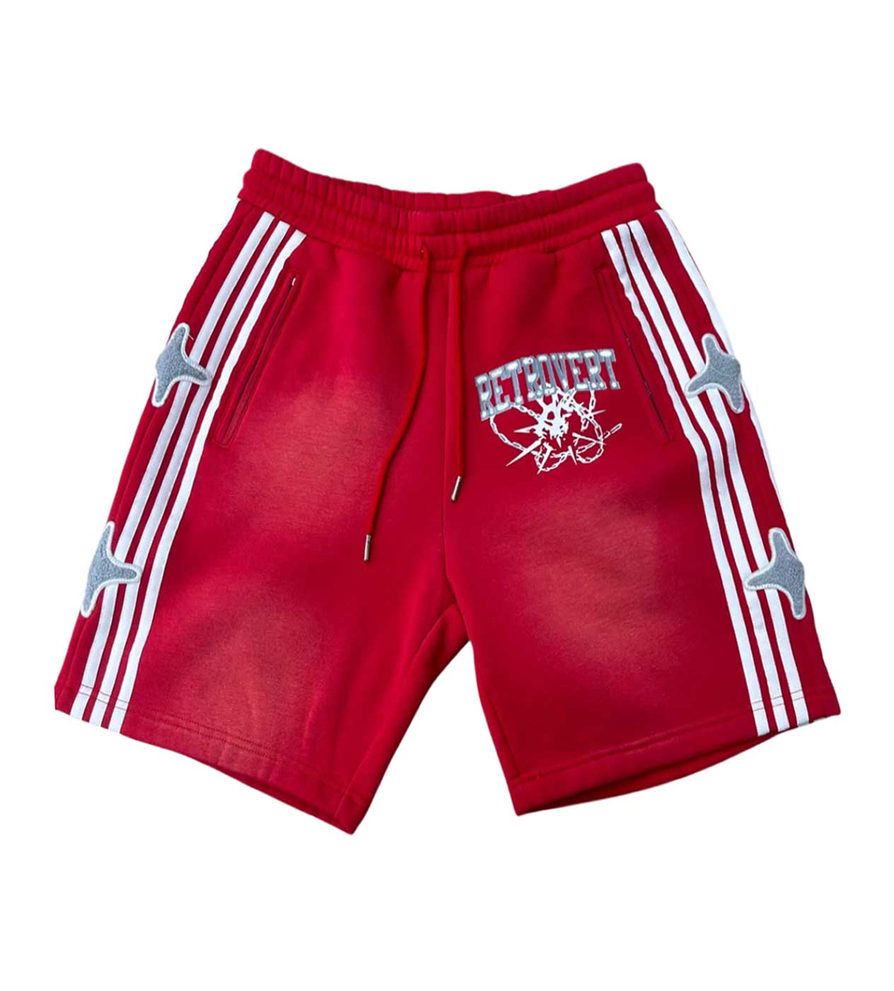 Retrovert Star Track Shorts Red