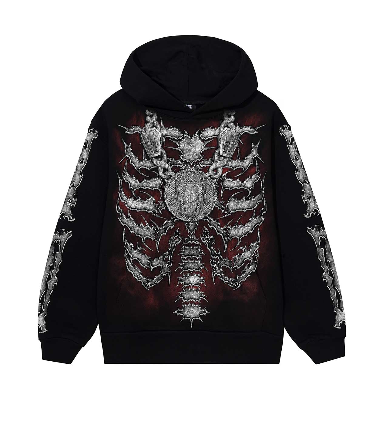 Revenge 38 Ribcage Hoodie Black