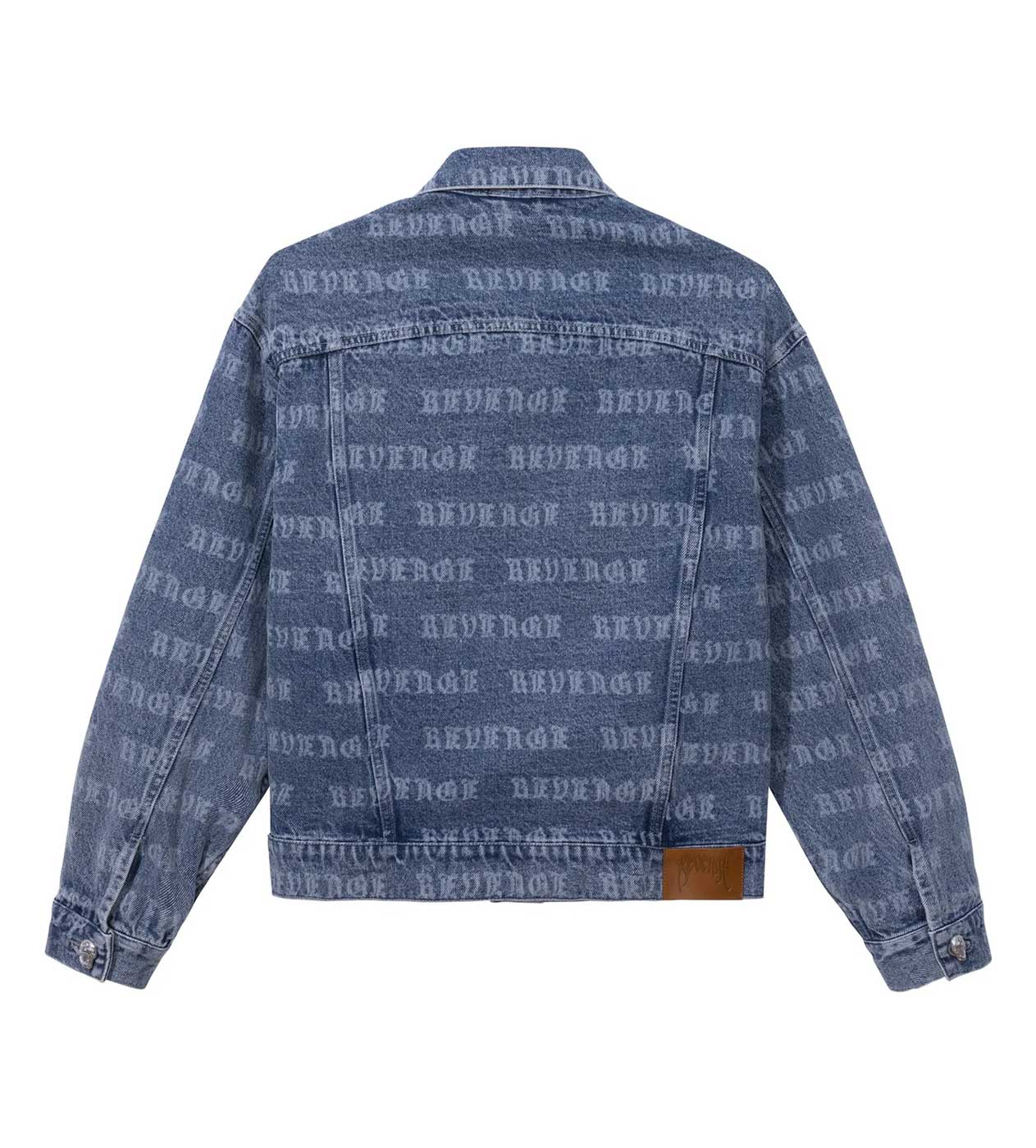 Revenge All Over Denim Jacket Indigo back view