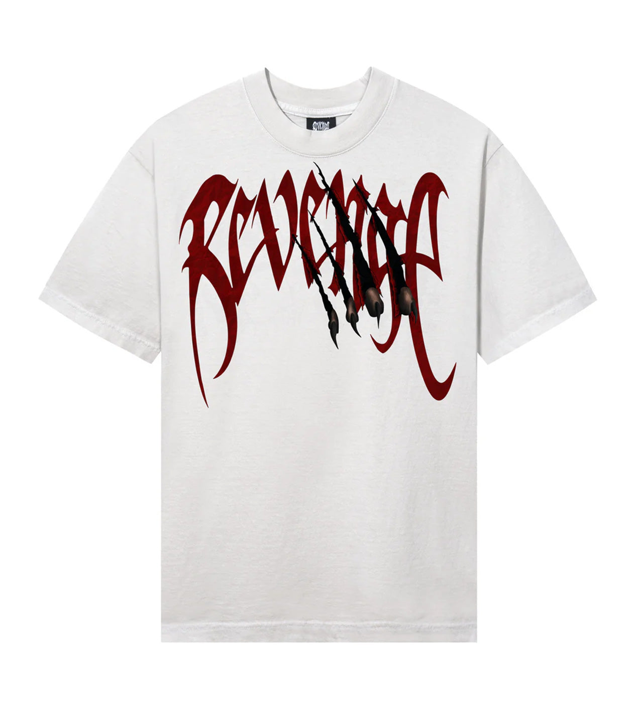 Revenge Arch Logo Claw Tee Cement/Red front