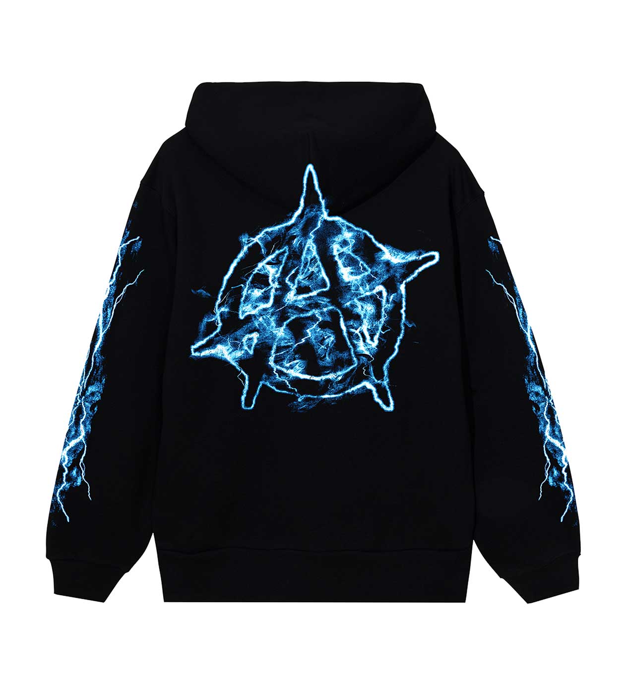 Revenge BLUE LIGHTNING ANARCHY HOODIE BLACK