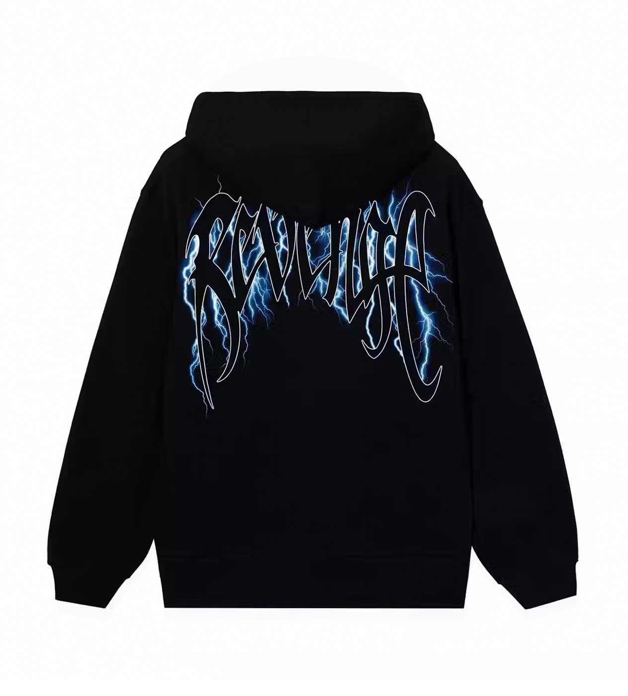 Revenge Blue Lighting Arch Logo Hoodie Back