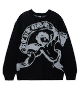 Revenge Cherub Knit Sweater Black/Grey