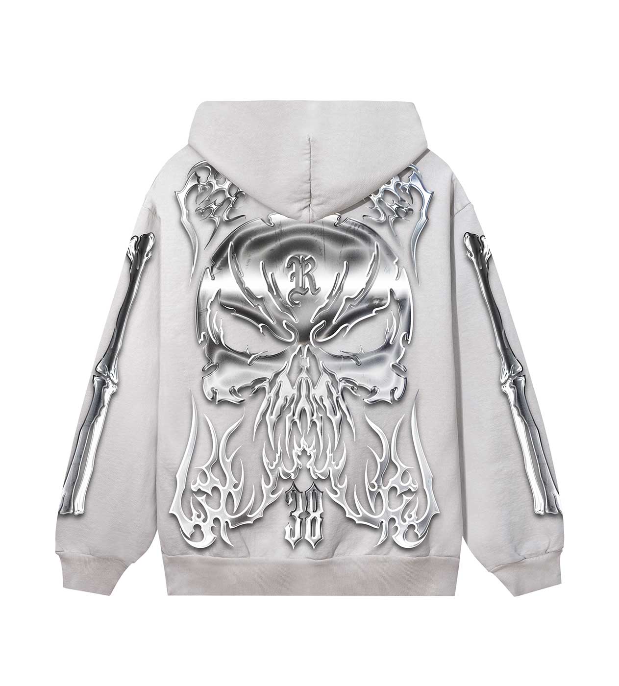 Revenge Chromed Out Hoodie Cement back view