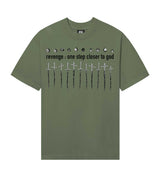 Revenge Closer To God Tee Army Green front view