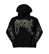 Revenge Crossbones Hoodie Black Front View