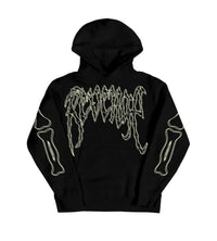 Revenge Crossbones Hoodie Black Front View