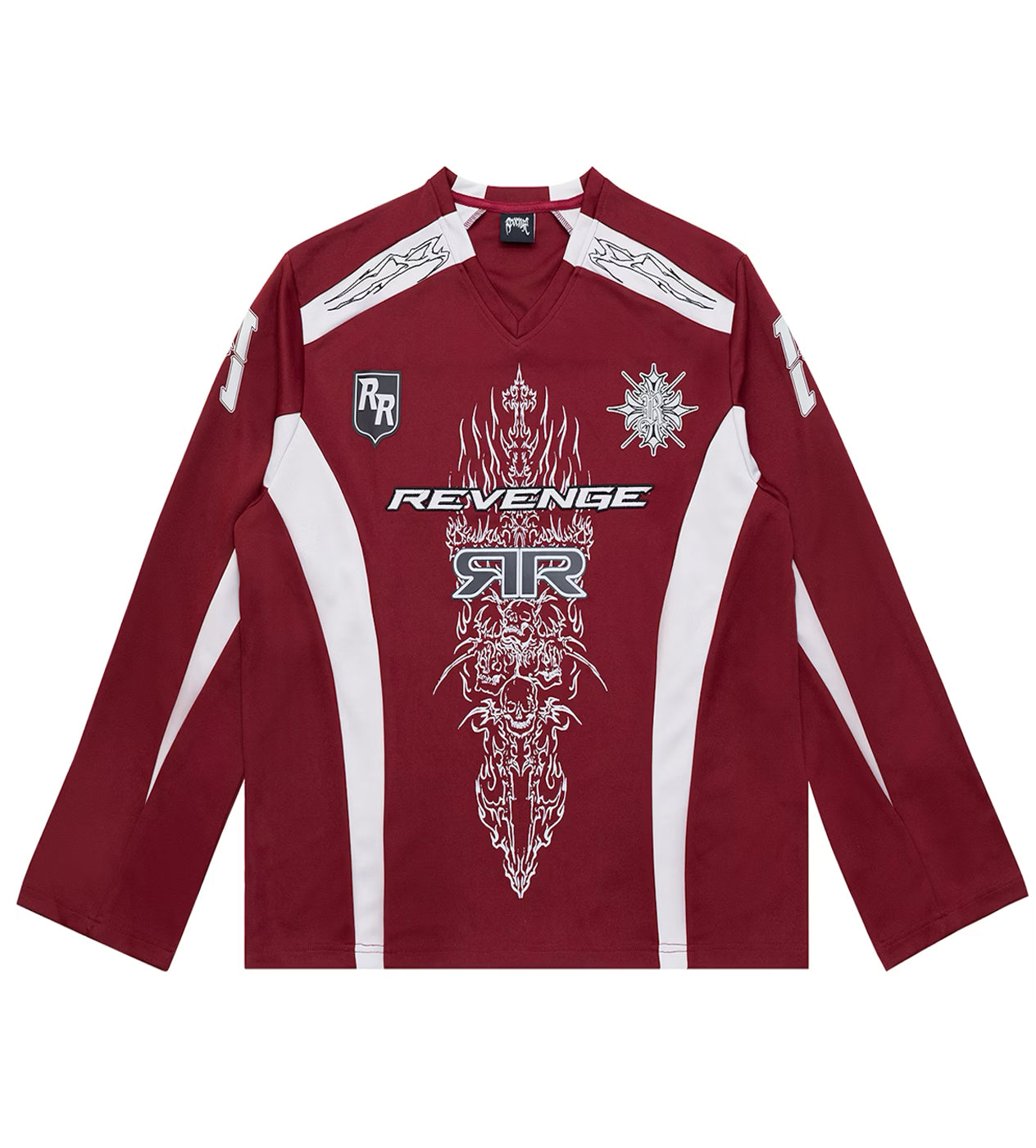 Revenge Double R Moto Jersey Burgundy