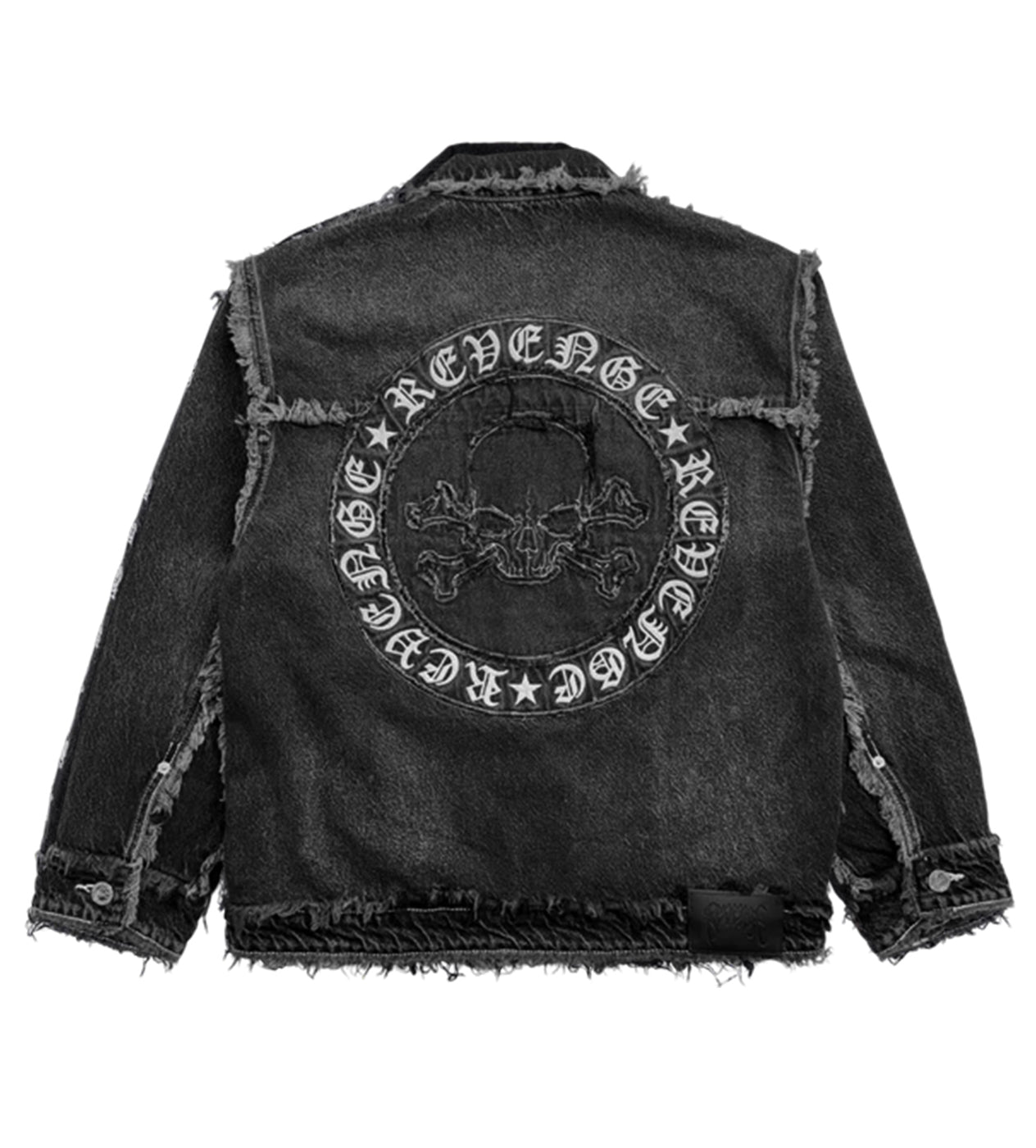 Revenge Frayed Skull Patch Denim Jacket Black – Restock AR