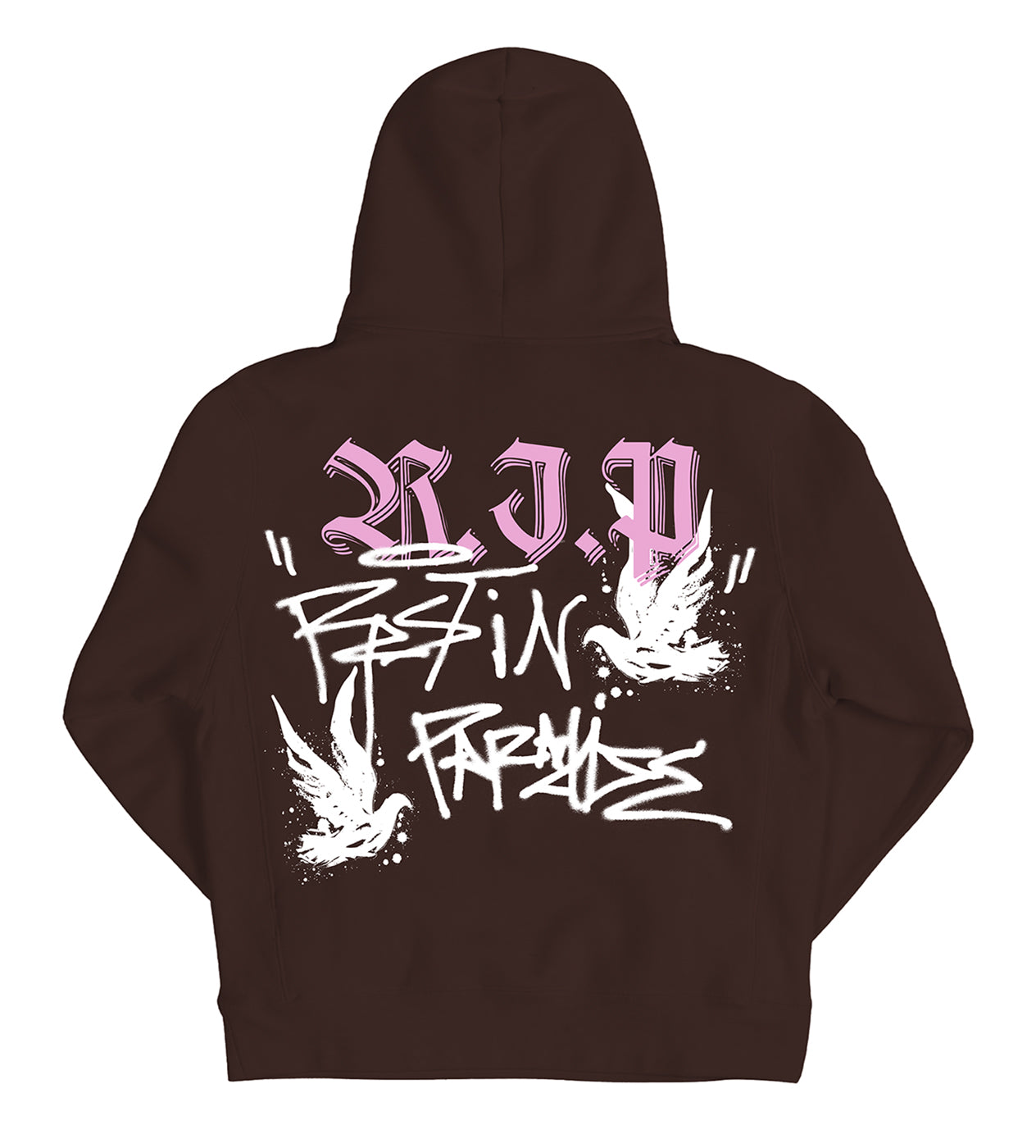 Revenge Graffiti Dove Hoodie Chocolate Brown – Restock AR