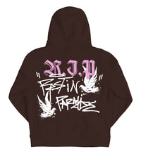 Revenge Graffiti Dove Hoodie Chocolate Brown