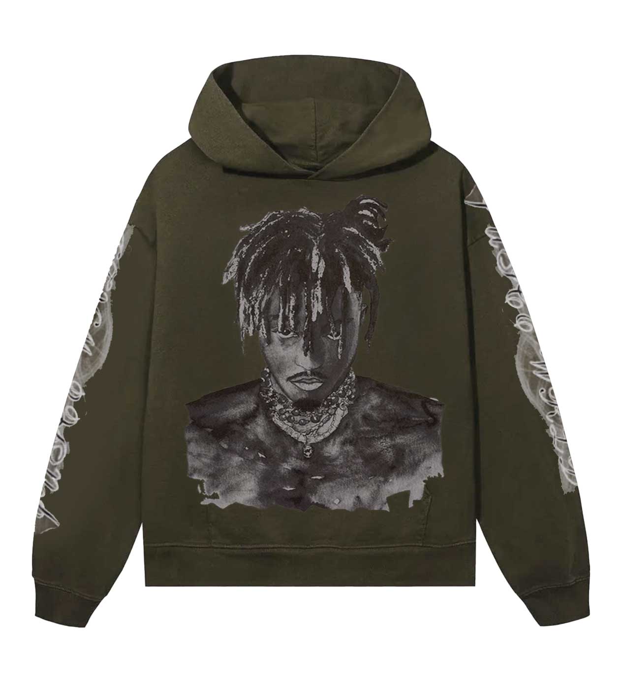 Revenge Graphite Portrait Hoodie Army Green