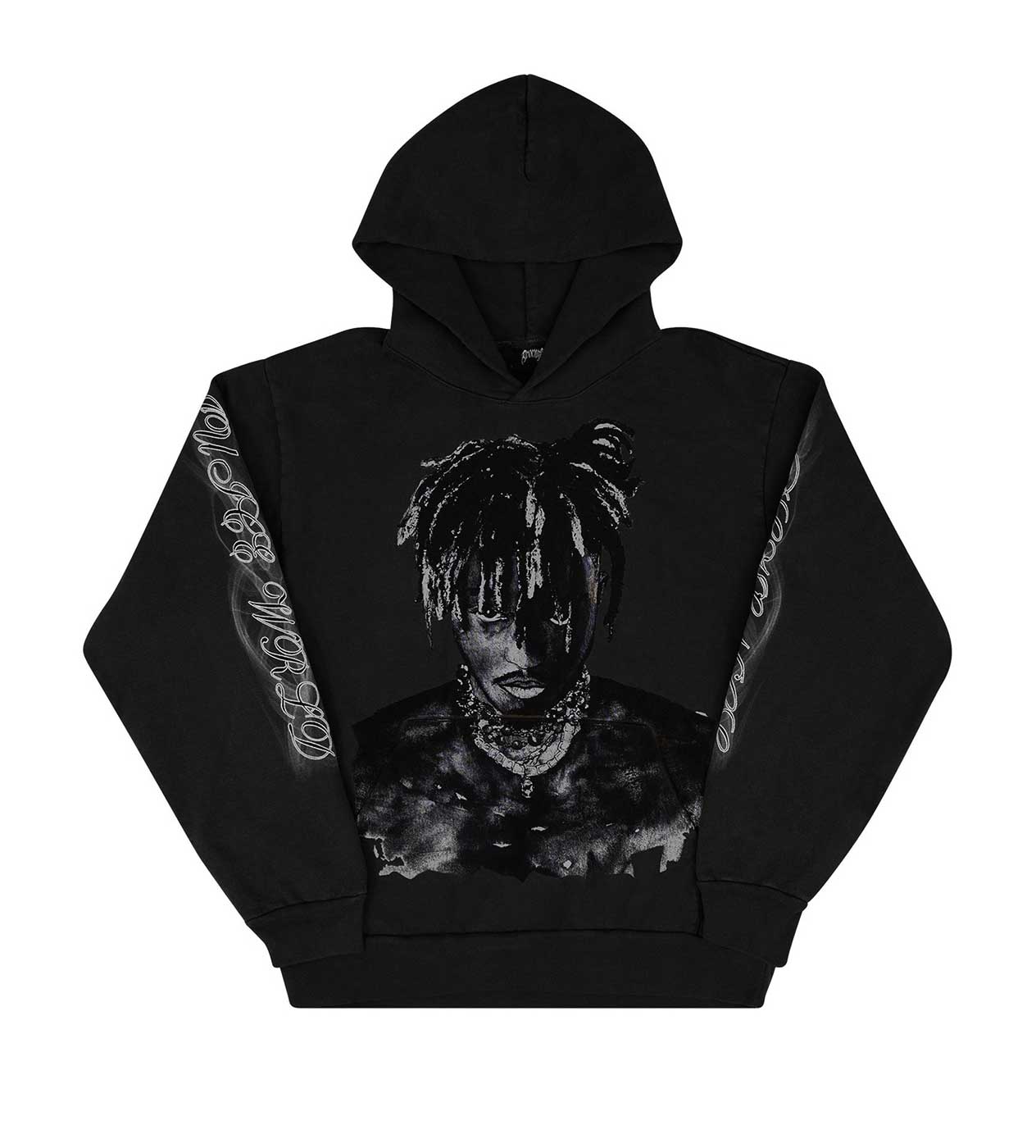 Revenge Graphite Portrait Hoodie Black Front View