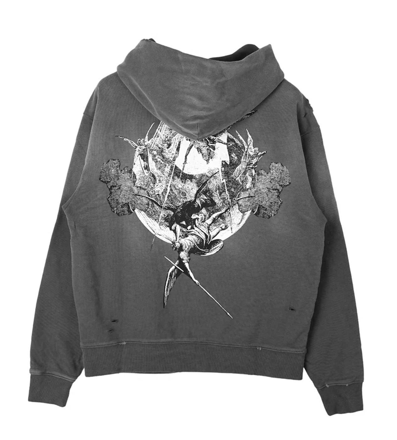 Revenge Kosuke Kawamura Glitch Arch Logo Hoodie Grey