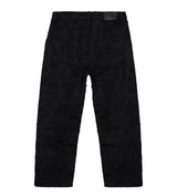 Revenge Logo Distressed Boro Denim Pant Black back view