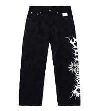 Revenge Logo Distressed Boro Denim Pant Black front view 2