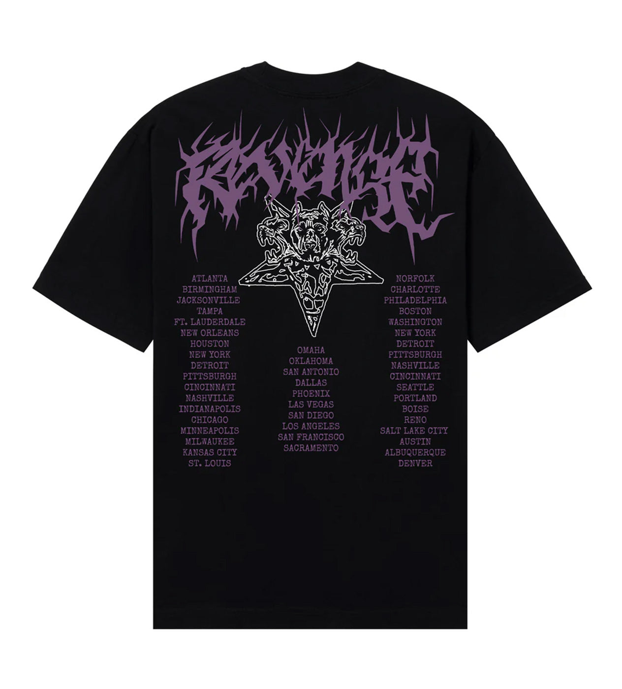 Revenge Metal Tour Tee Black/Purple back view