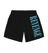 Revenge Nirvana Shorts Black/Blue front view