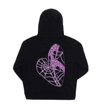 Revenge Pink Broken Heart Hoodie Black Back View